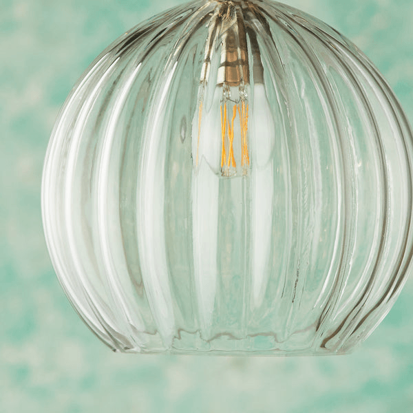 Pooky - Pumpkin Pendant Light Glass Shade - Regular - Clear Glass