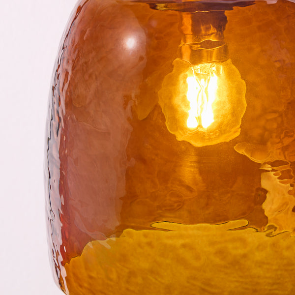 Pooky - Rory Pendant Shade - Amber Hammered Glass
