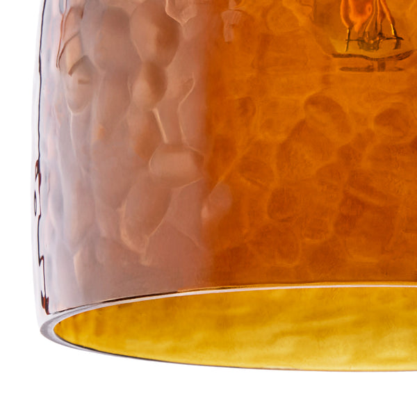 Pooky - Rory Pendant Shade - Amber Hammered Glass