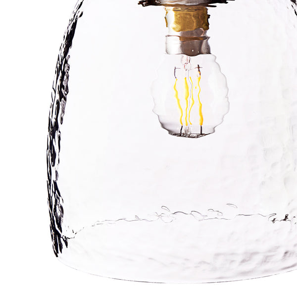 Pooky - Rory Pendant Shade - Clear Hammered Glass
