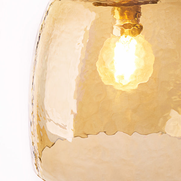 Pooky - Rory Pendant Shade - Honey Hammered Glass