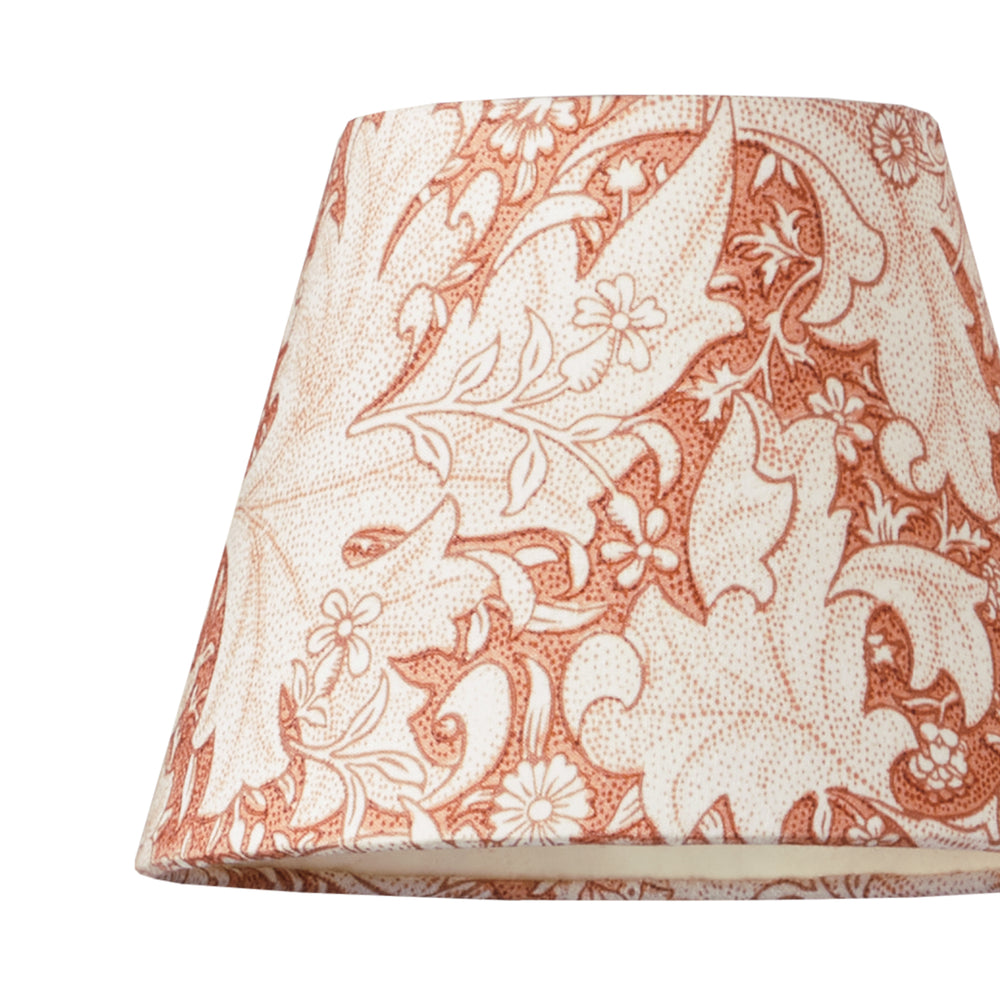 Pooky - 18cm Pendant Shade - Brick Dust Wallflower Printed Cotton - Morris & Co.