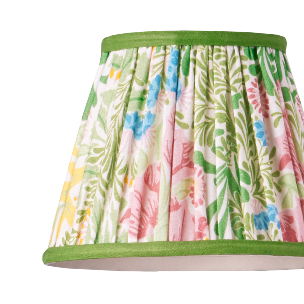 Pooky - 18cm Pendant Shade - Boughs Green - Rose Bower Printed Cotton - Morris & Co