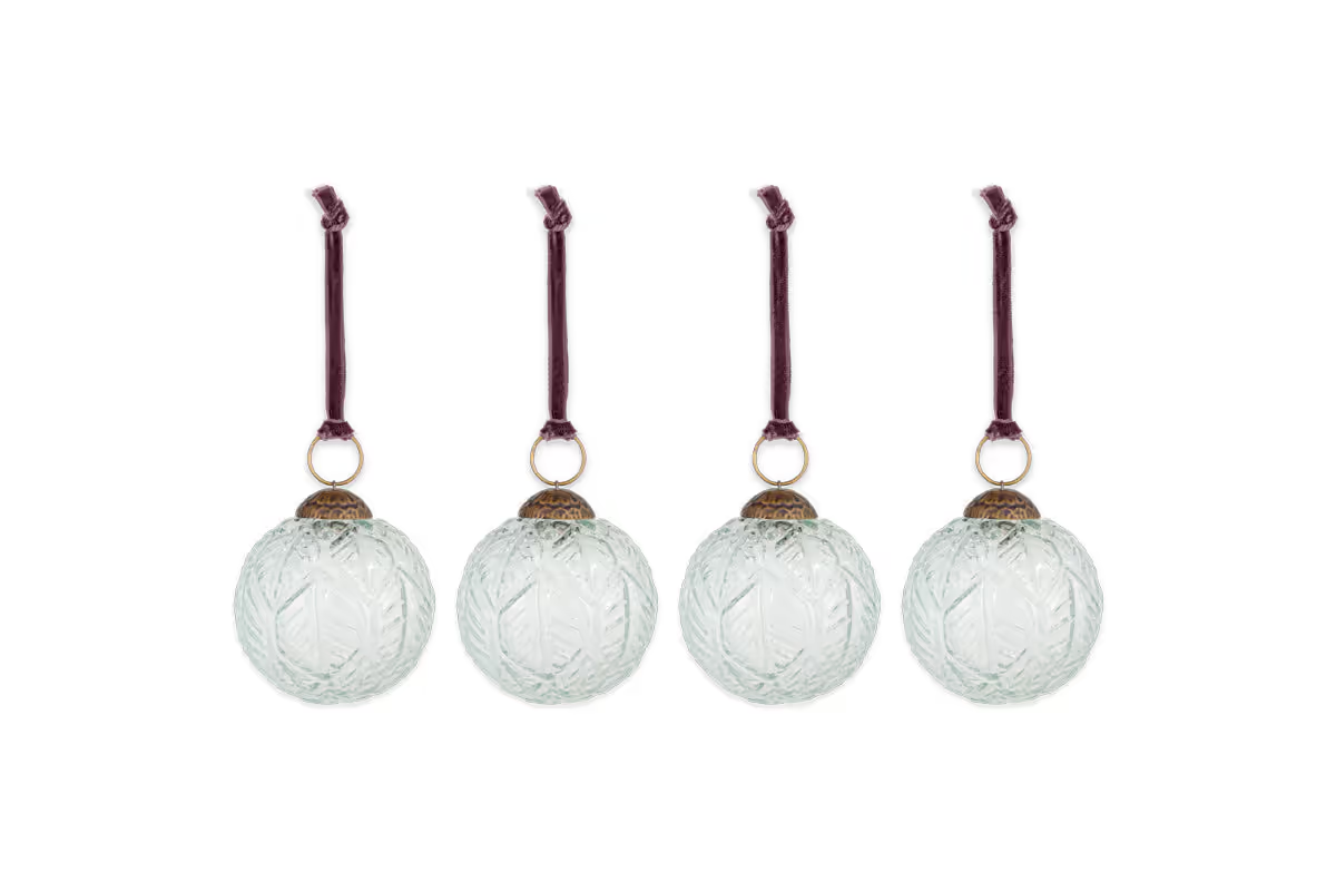 Nkuku - Patta Baubles - Clear - (Set of 4)