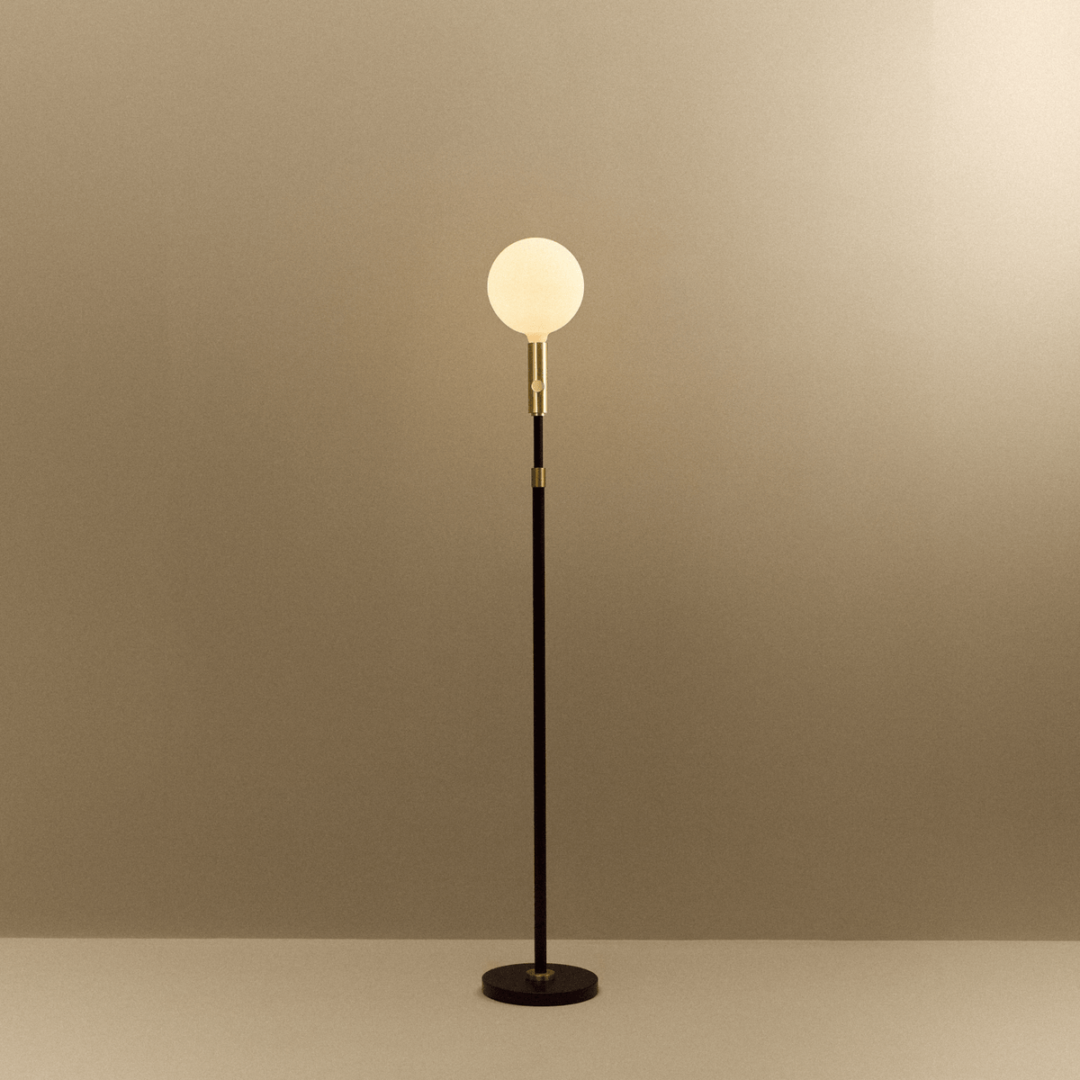 Tala Poise Adjustable Floor Lamp in Brass + Sphere V