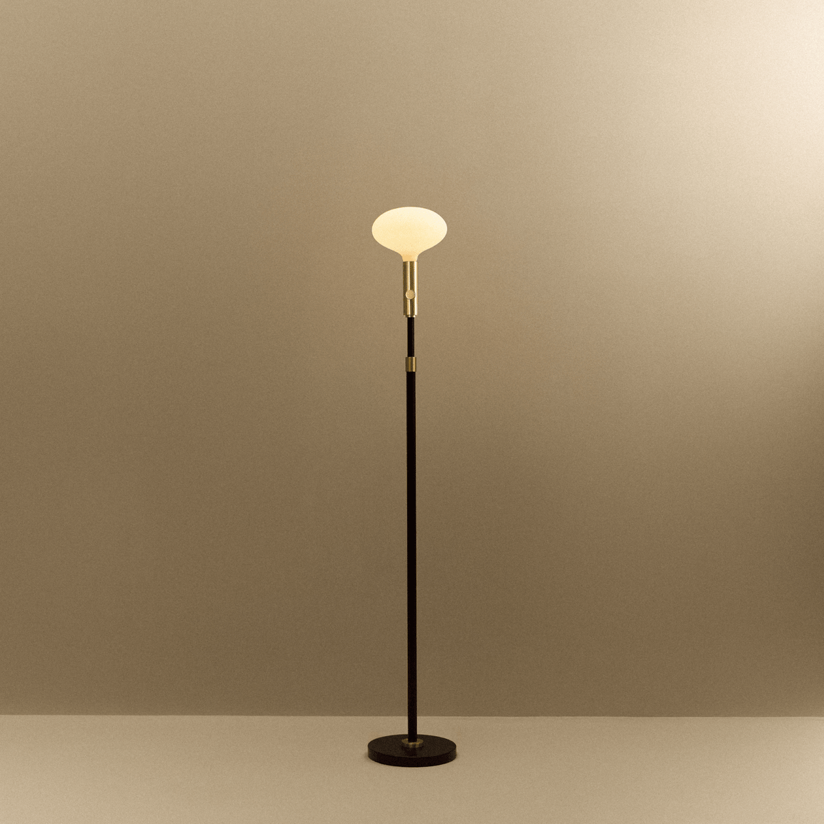 Tala Poise Adjustable Floor Lamp in Brass + Oval II