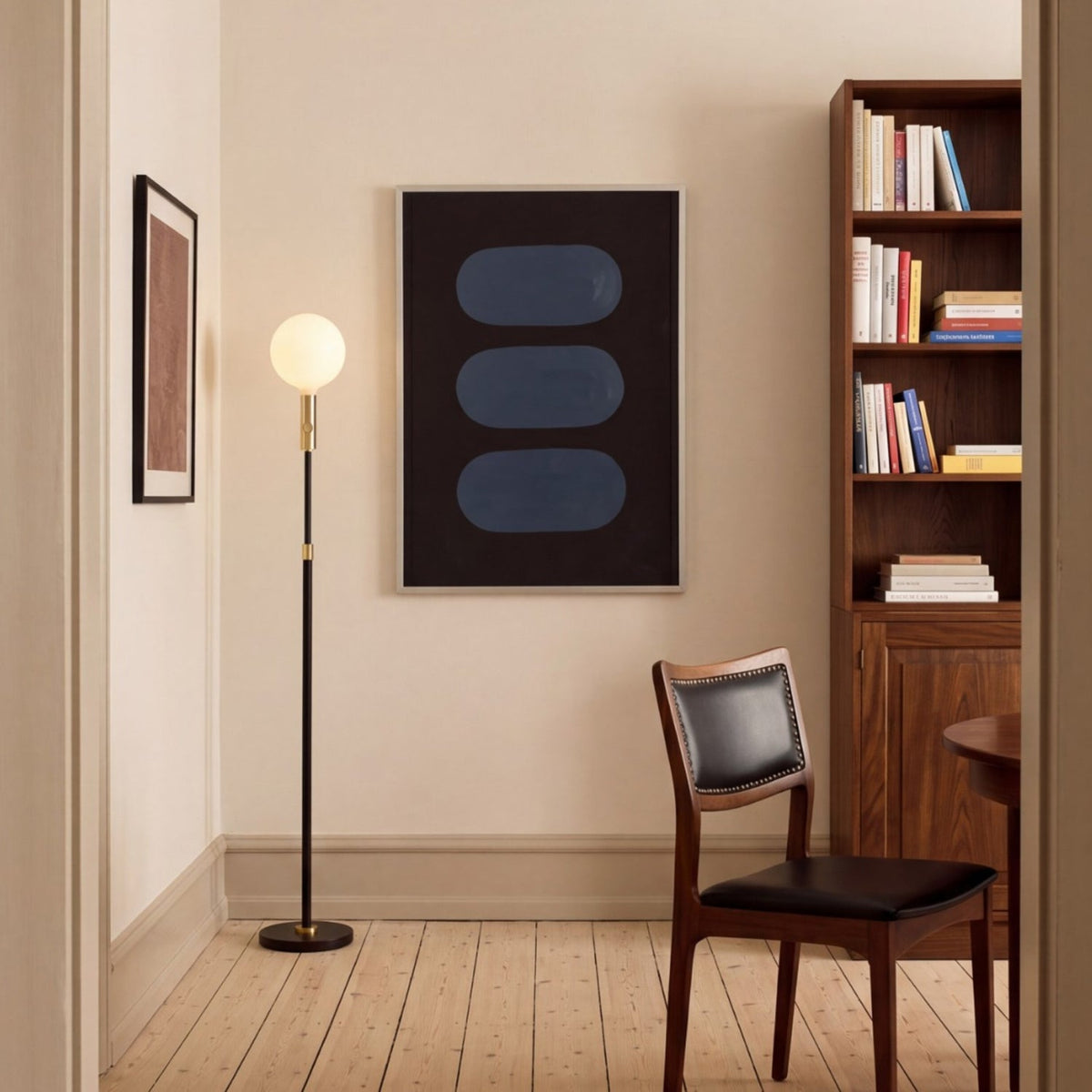 Tala Poise Adjustable Floor Lamp in Brass + Sphere V