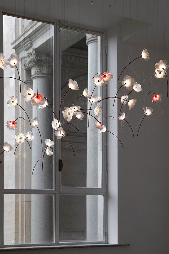 Slamp - Poppy Suspension 14 Light Free-standing - 2700 Kelvin - Prisma/Red