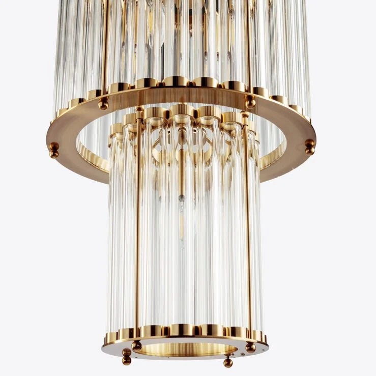 Pure White Lines Double Monza Chandelier