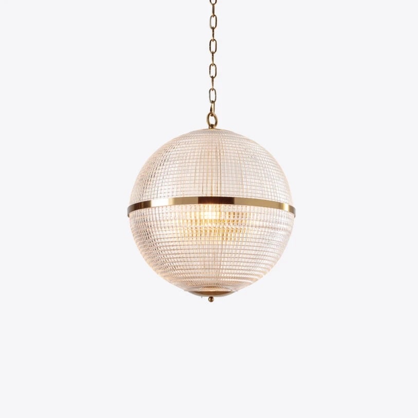 Pure White Lines Small Clear Parisian IP44 Globe Pendant