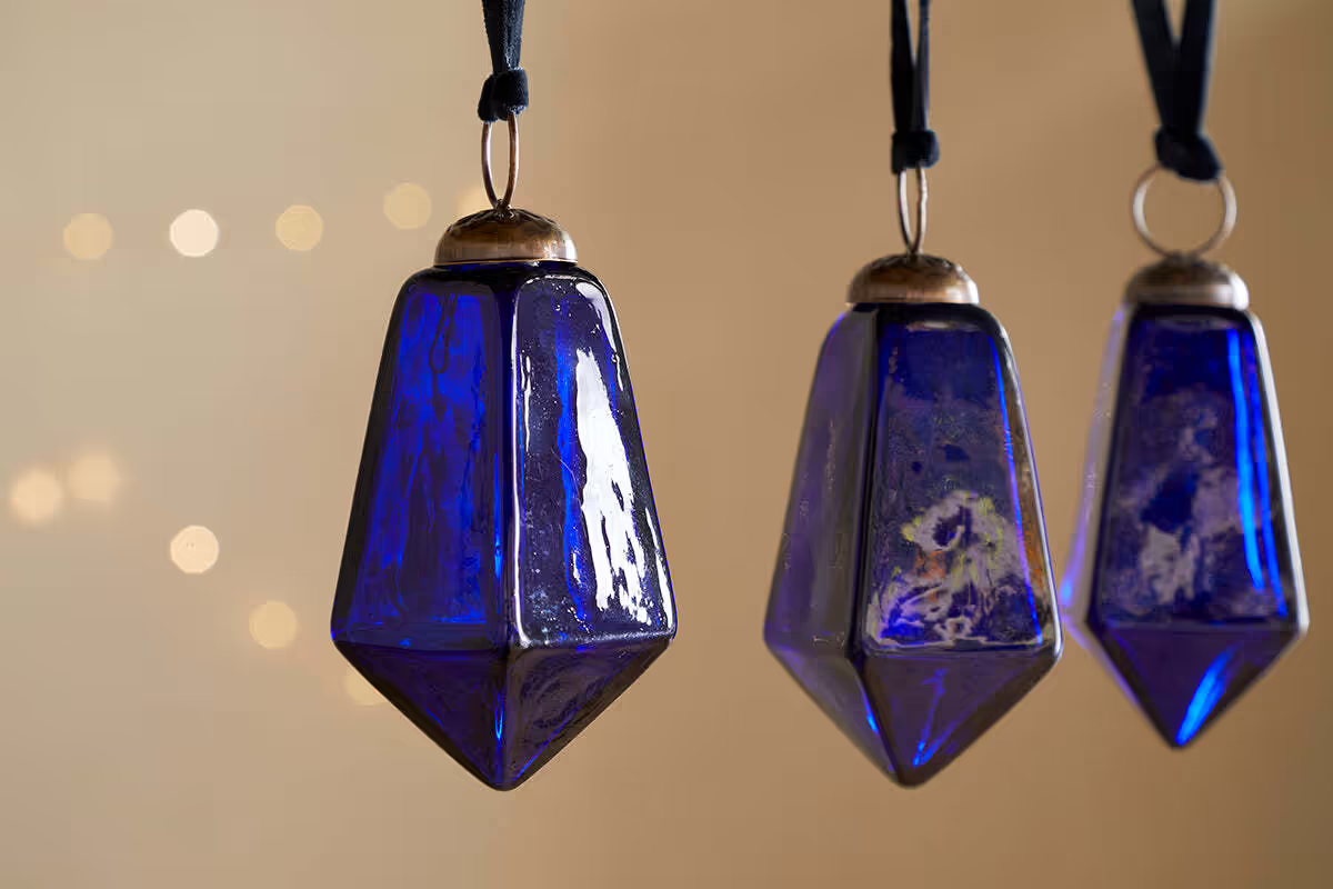 Nkuku - Ratnam Baubles - Indigo - Large (Set of 4)