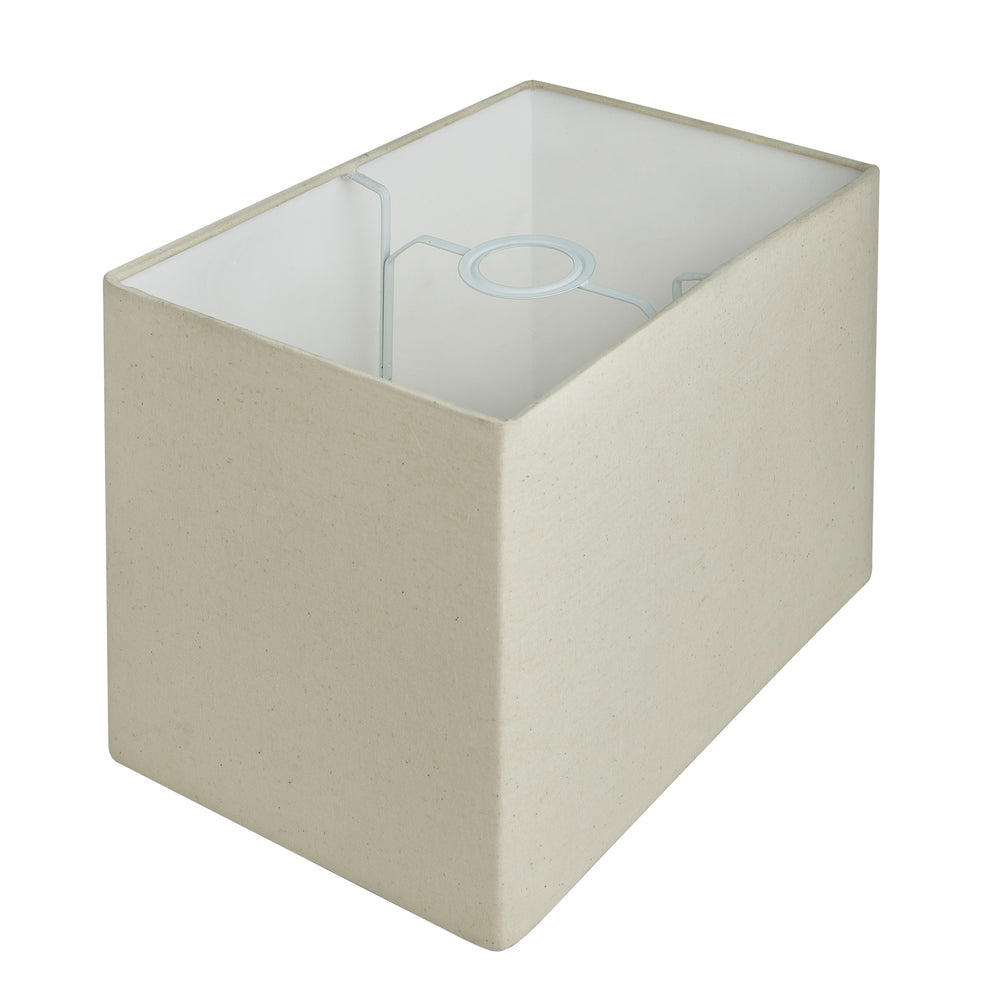 Industville - Knurled Pillar Table Lamp - Brass Base - Rounded Rectangle Cotton Lampshade