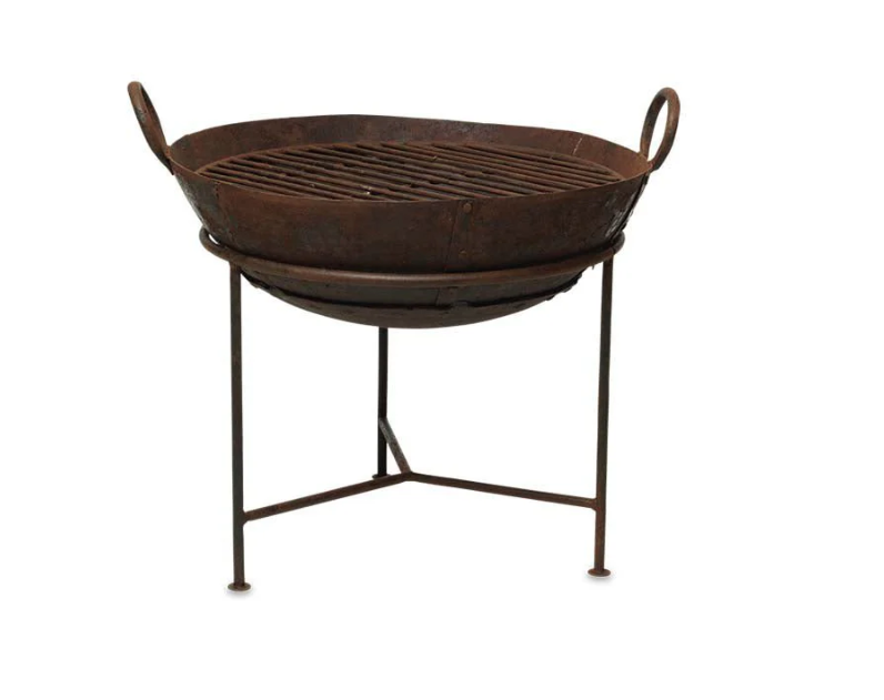 Nkuku Reclaimed Iron Kadai With Grill - Medium