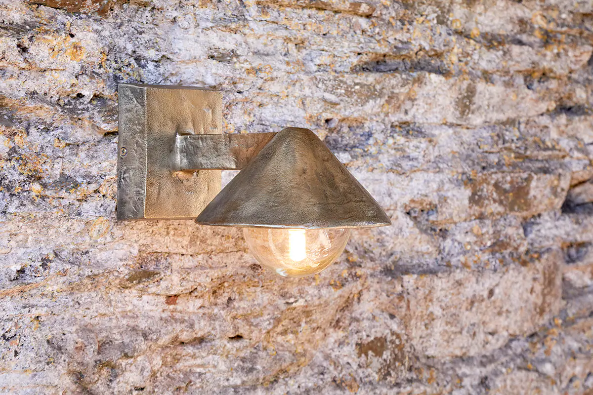 Nkuku - Rhya Outdoor Wall Lamp - Antique Brass