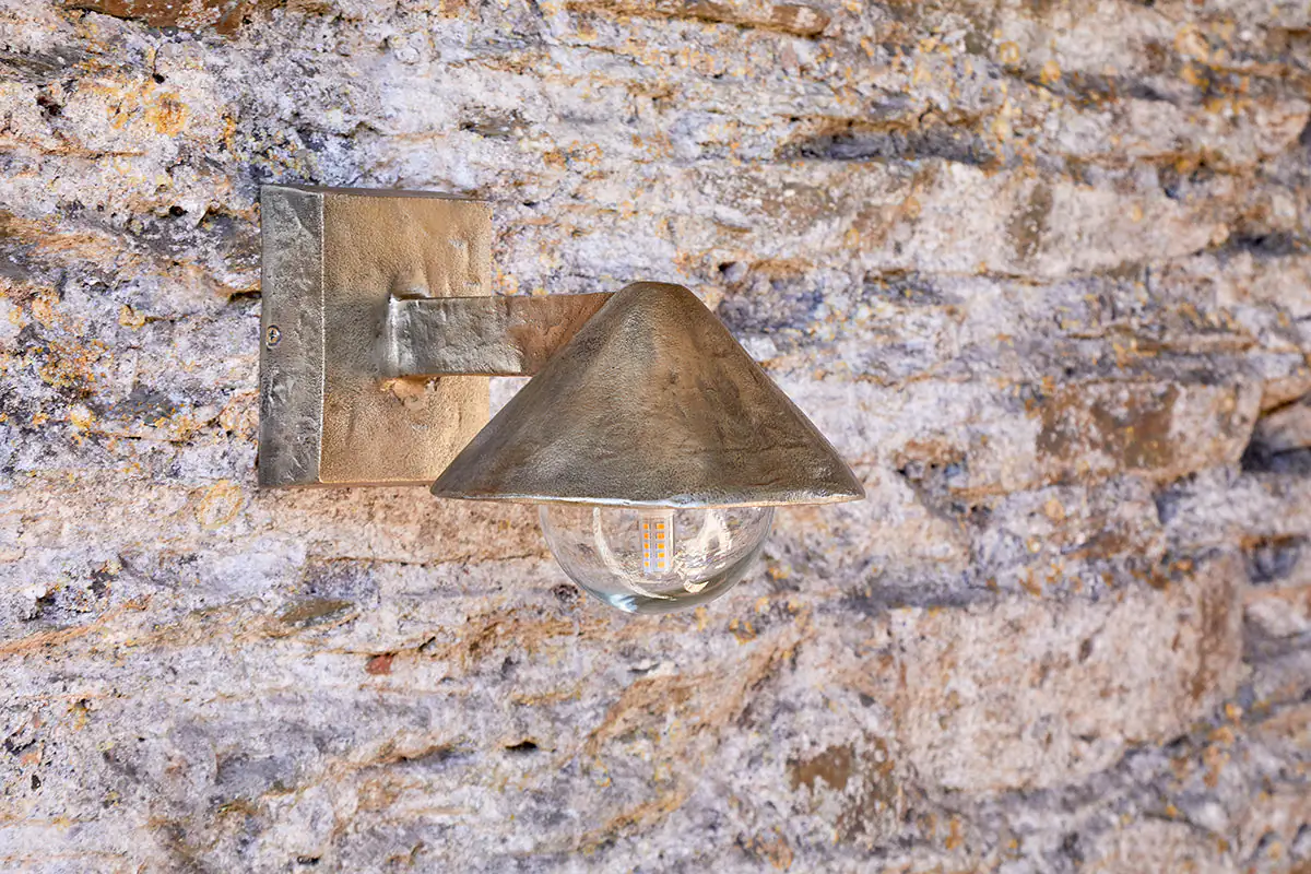 Nkuku - Rhya Outdoor Wall Lamp - Antique Brass