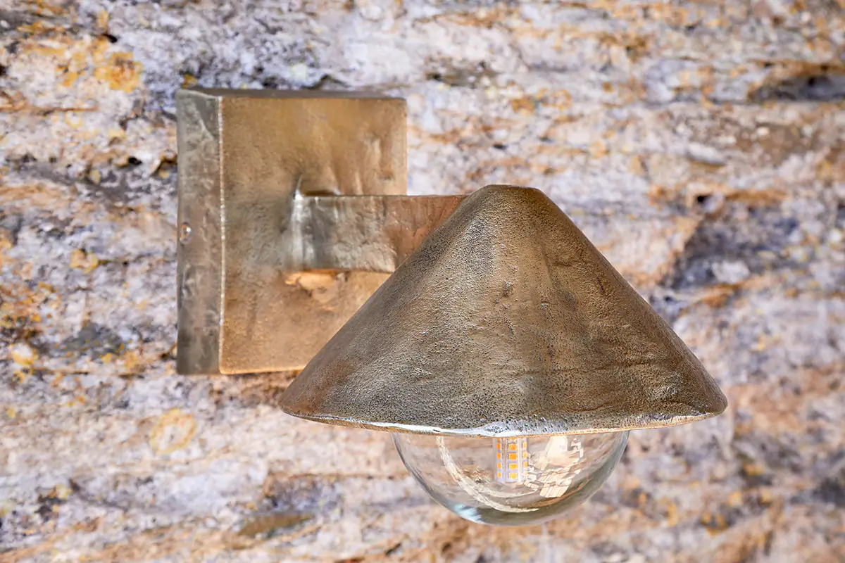 Nkuku - Rhya Outdoor Wall Lamp - Antique Brass