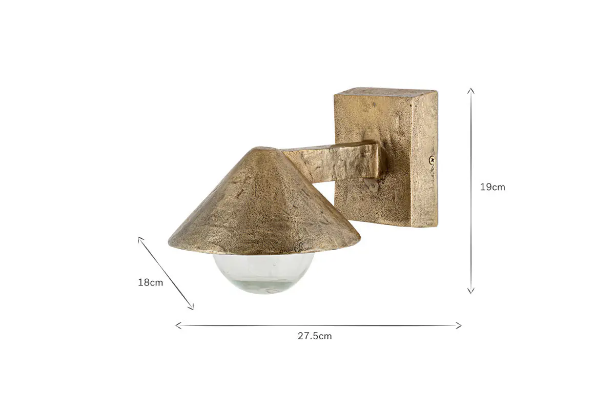 Nkuku - Rhya Outdoor Wall Lamp - Antique Brass