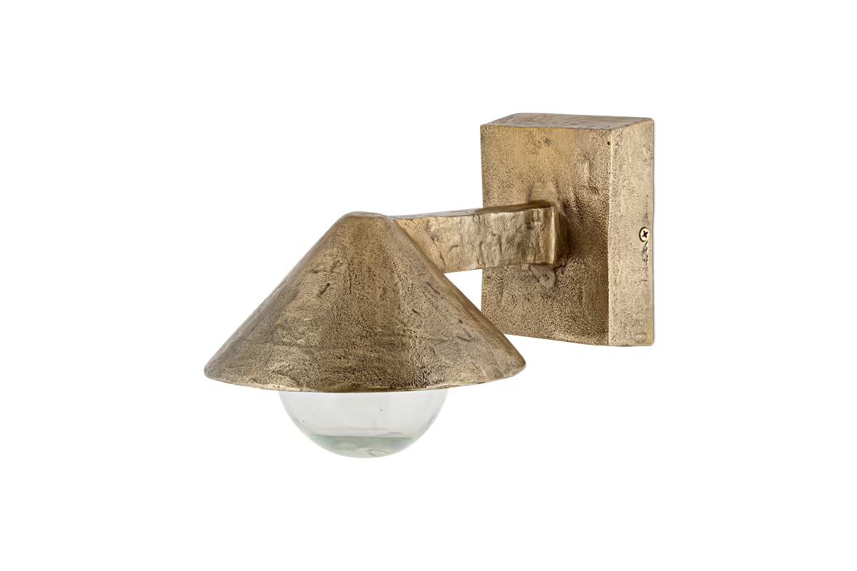 Nkuku - Rhya Outdoor Wall Lamp - Antique Brass