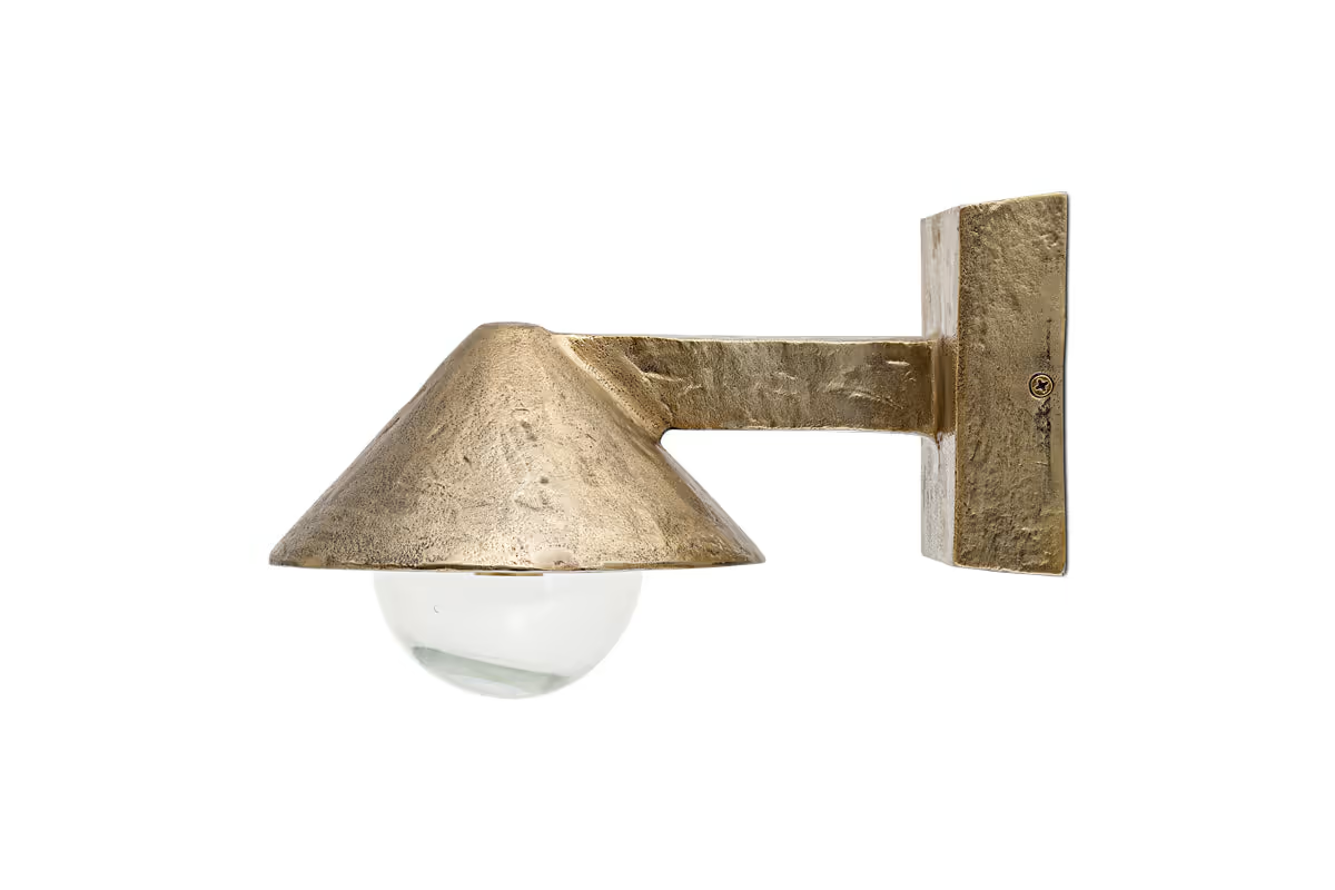Nkuku - Rhya Outdoor Wall Lamp - Antique Brass