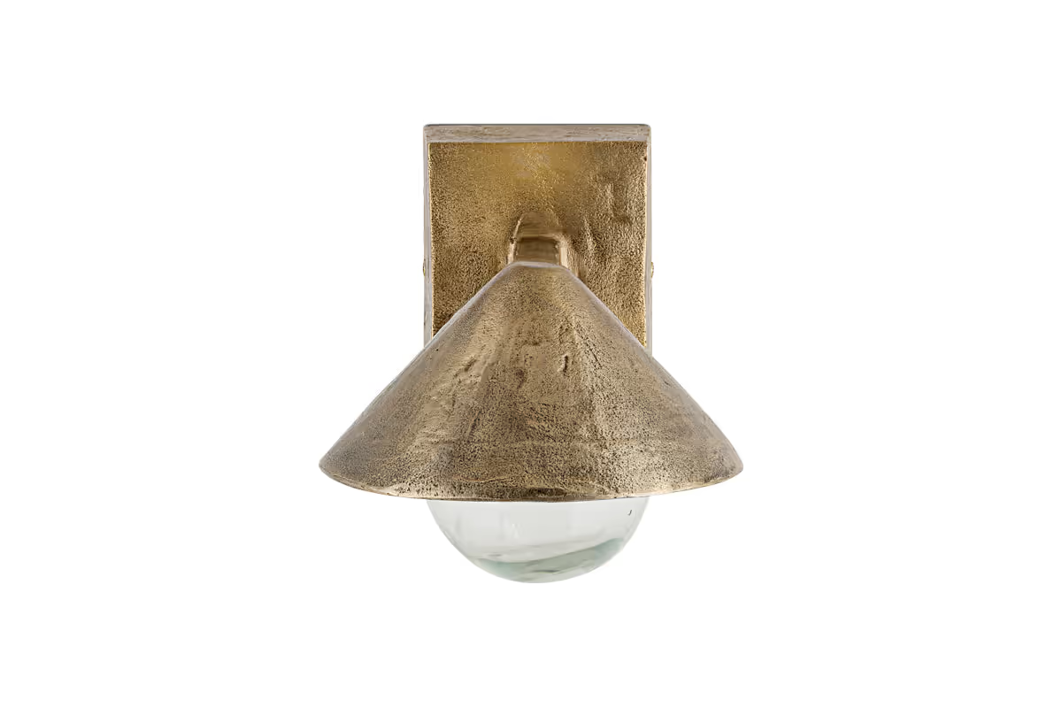 Nkuku - Rhya Outdoor Wall Lamp - Antique Brass