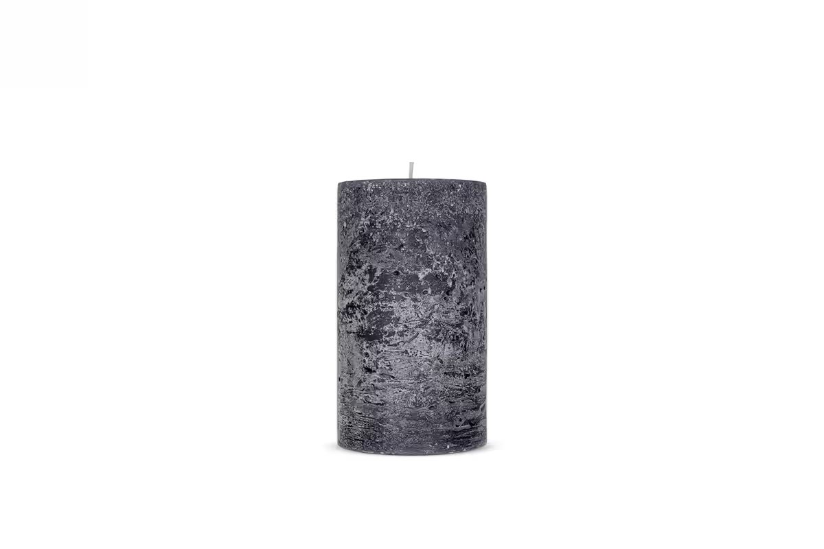 Nkuku - Rustic Soy Blend Pillar Candle - Charcoal - Small
