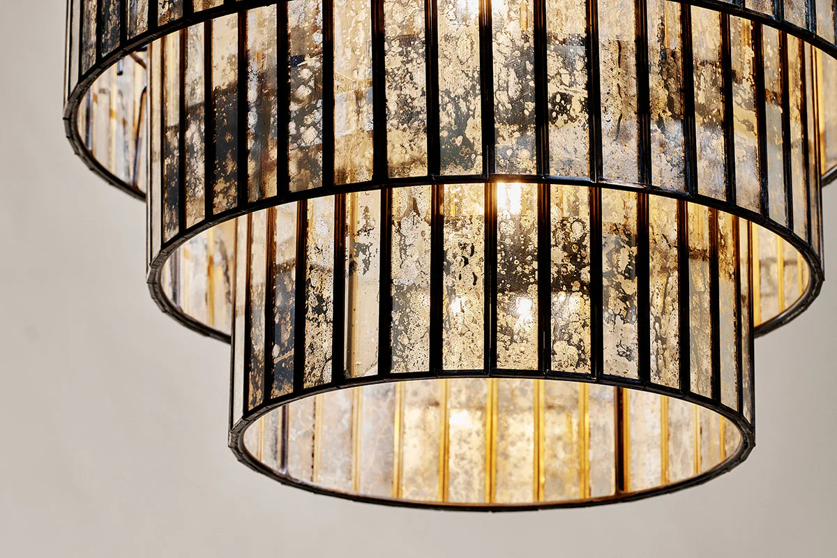 Nkuku Shanaya Mottled Glass Chandelier - Antique Bronze