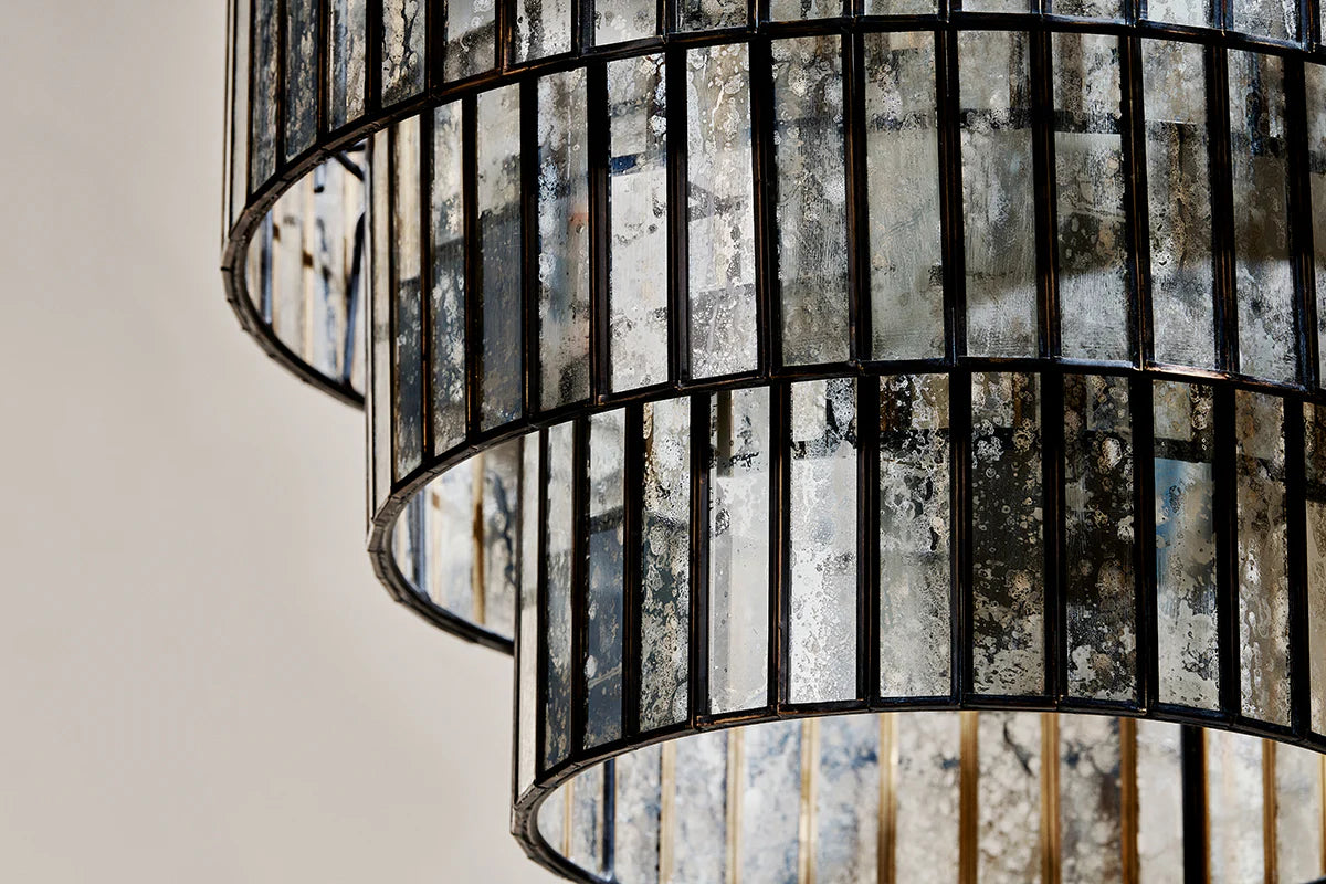 Nkuku Shanaya Mottled Glass Chandelier - Antique Bronze