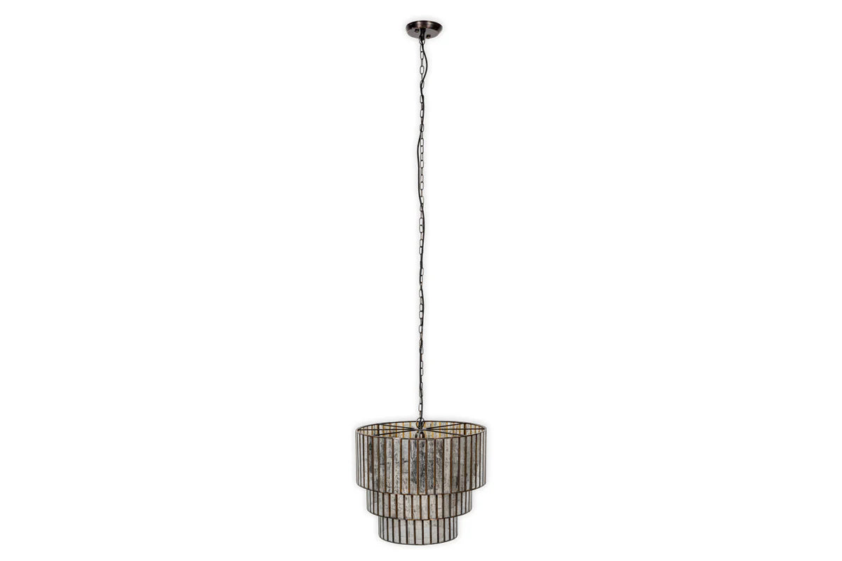 Nkuku Shanaya Mottled Glass Chandelier - Antique Bronze