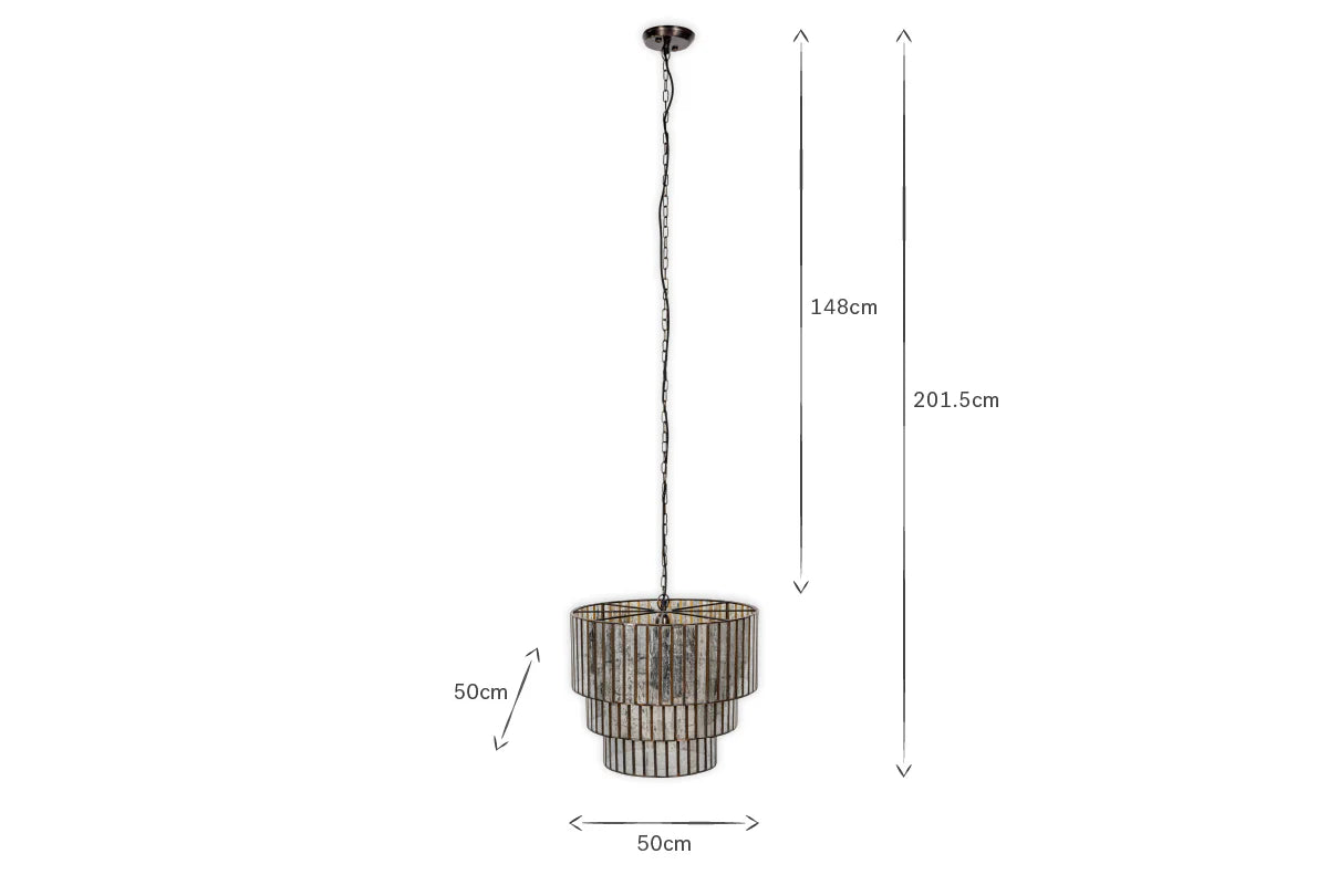 Nkuku Shanaya Mottled Glass Chandelier - Antique Bronze