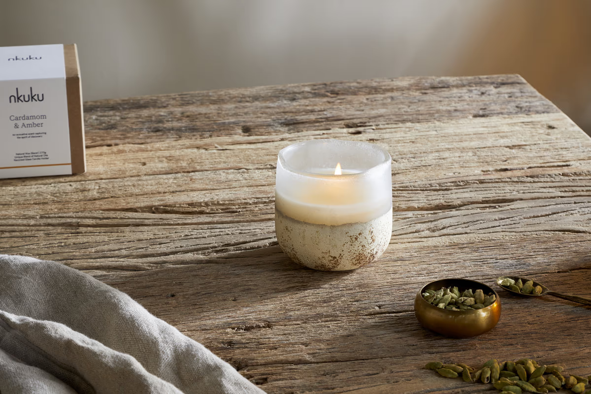 Nkuku - Cardamom & Amber 1 Wick Scented Candle