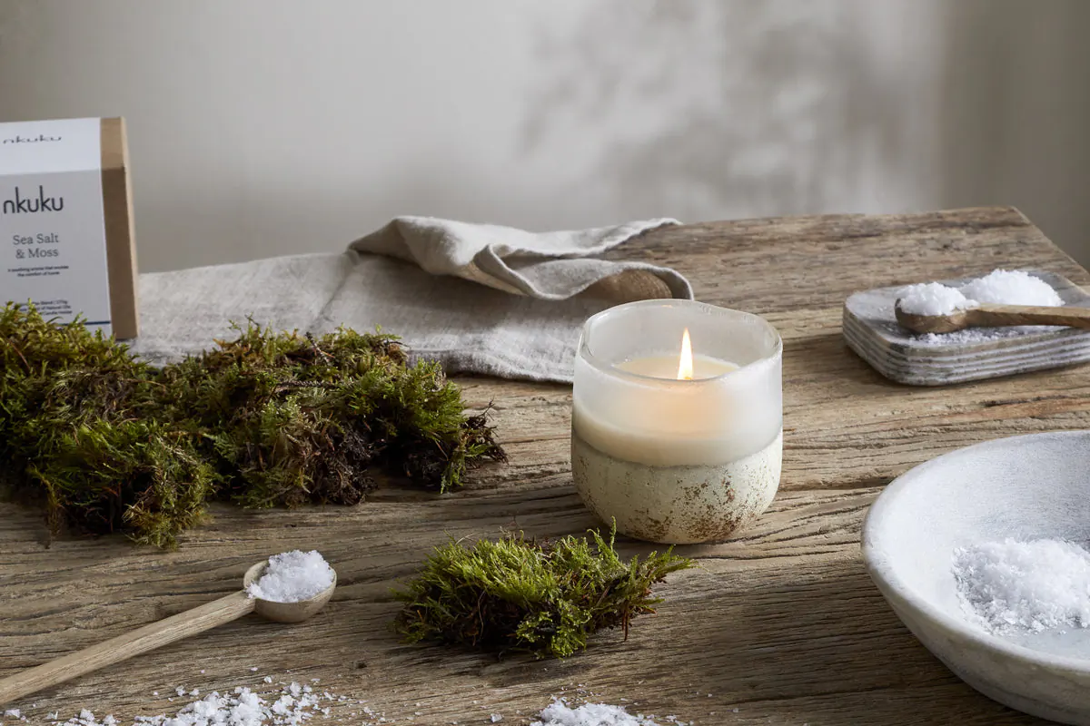 Nkuku - Sea Salt & Moss 1 Wick Scented Candle