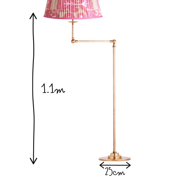 Dimensions of Pooky - Abel Standing Lamp Base - Brass And Natural Rattan - Without Lampshade