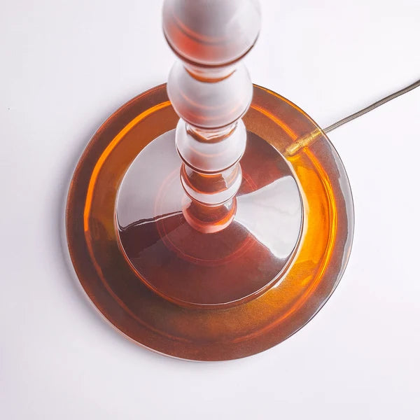 Base detail of Pooky - Bamboo Floor Lamp Base - Amber Polished Resin - Without Lampshade