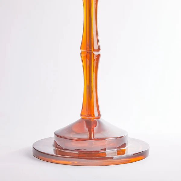 Detail of Pooky - Bamboo Floor Lamp Base - Amber Polished Resin - Without Lampshade