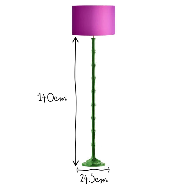 Pooky - Bamboo Floor Lamp Base - Green Polished Resin - Without Lampshade