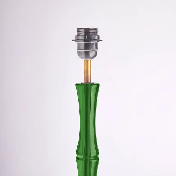 Pooky - Bamboo Floor Lamp Base - Green Polished Resin - Without Lampshade