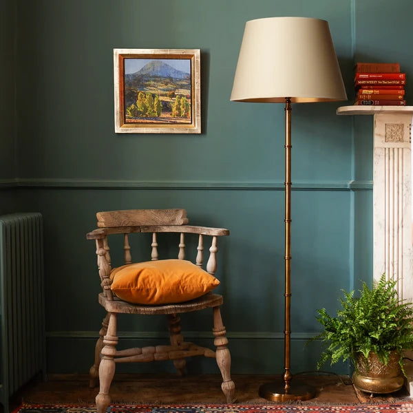 Pooky - Chukka Floor Lamp Base - Antiqued Brass - Without Lampshade