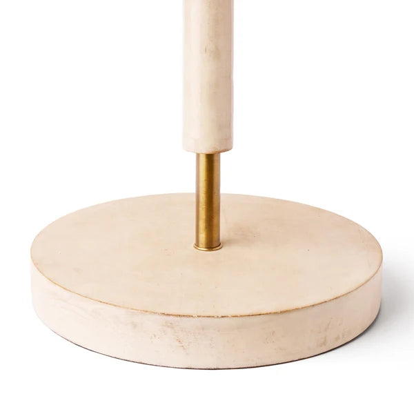 Close-up of Pooky - Skellig Floor Lamp Base - Cream And Brass - Without Lampshade