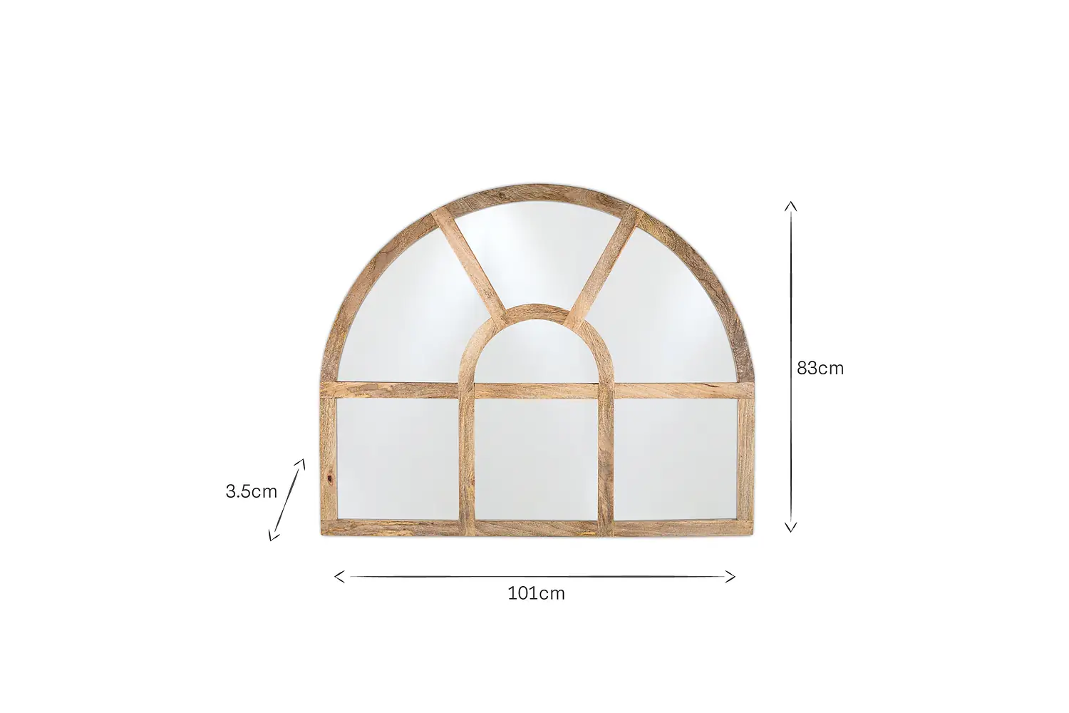 Nkuku - Sande Arched Mango Wood Mirror - Natural