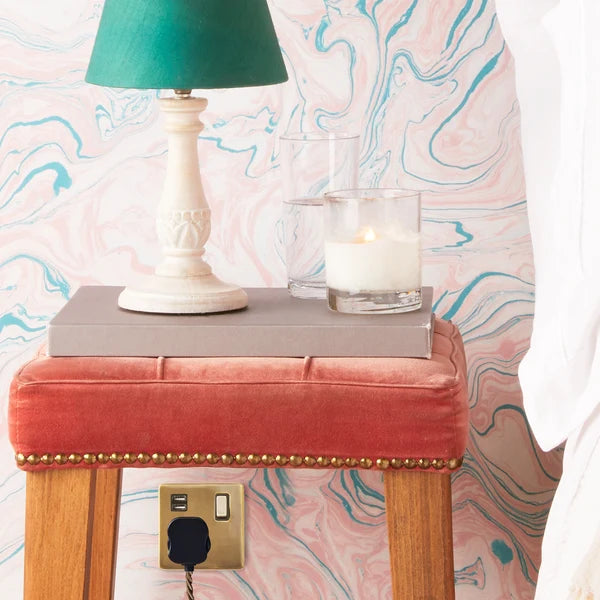 Pooky - Florence One Gang Switched SP Socket And Dual USB Outlet - Brass