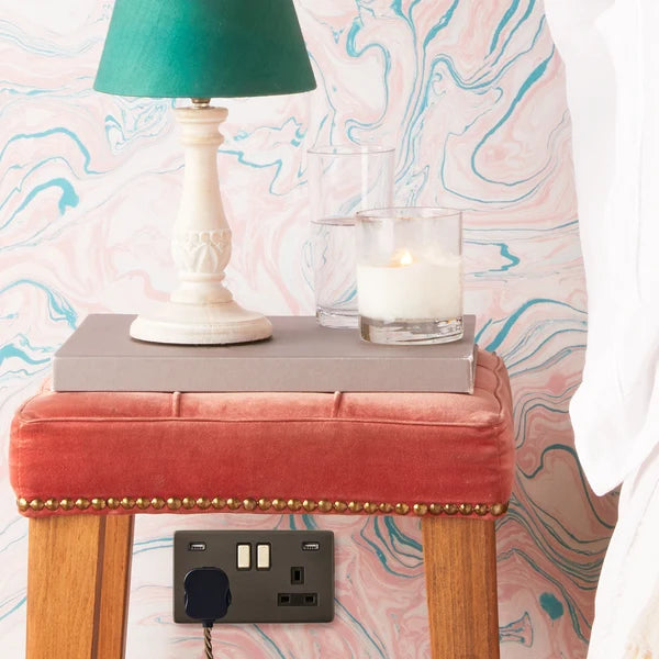 Pooky - Florence Two Gang Switched Socket and Dual USB Outlet - Bronze