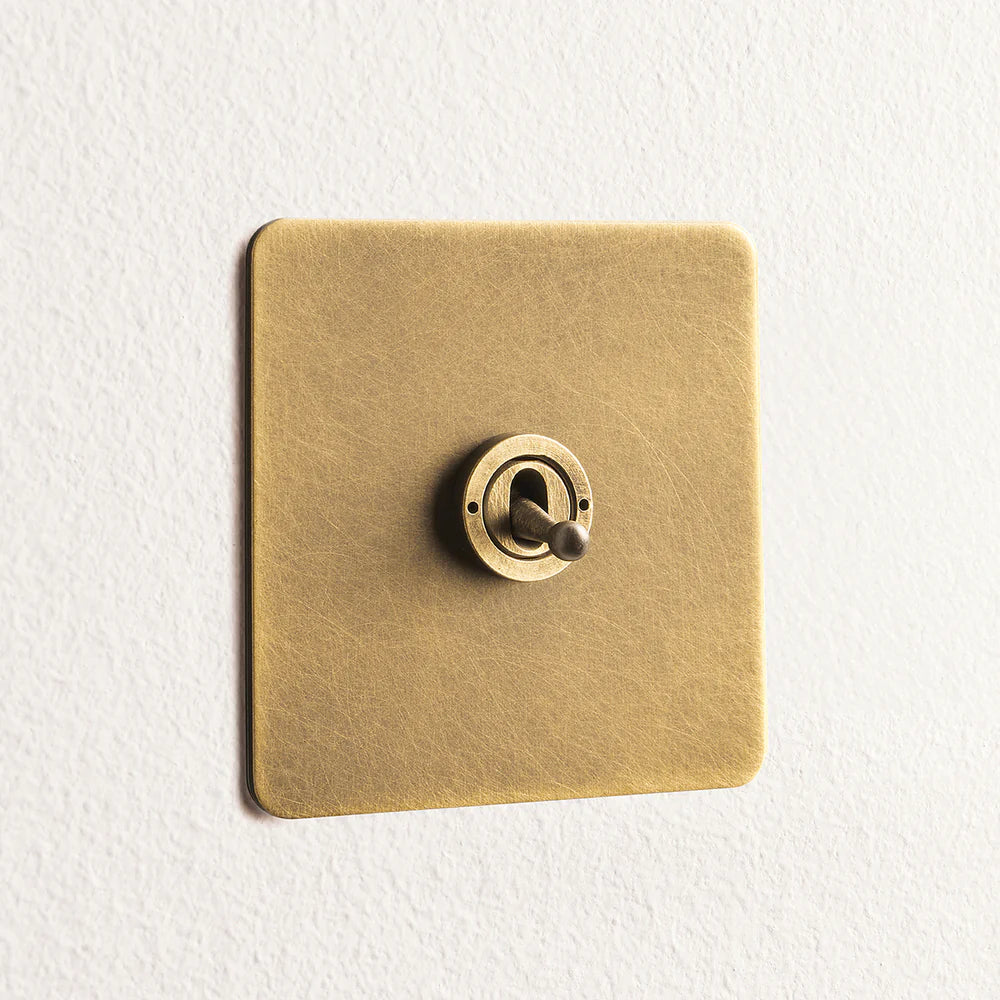 Pooky Lucian One Gang Intermediate Toggle Switch in Aged Brass