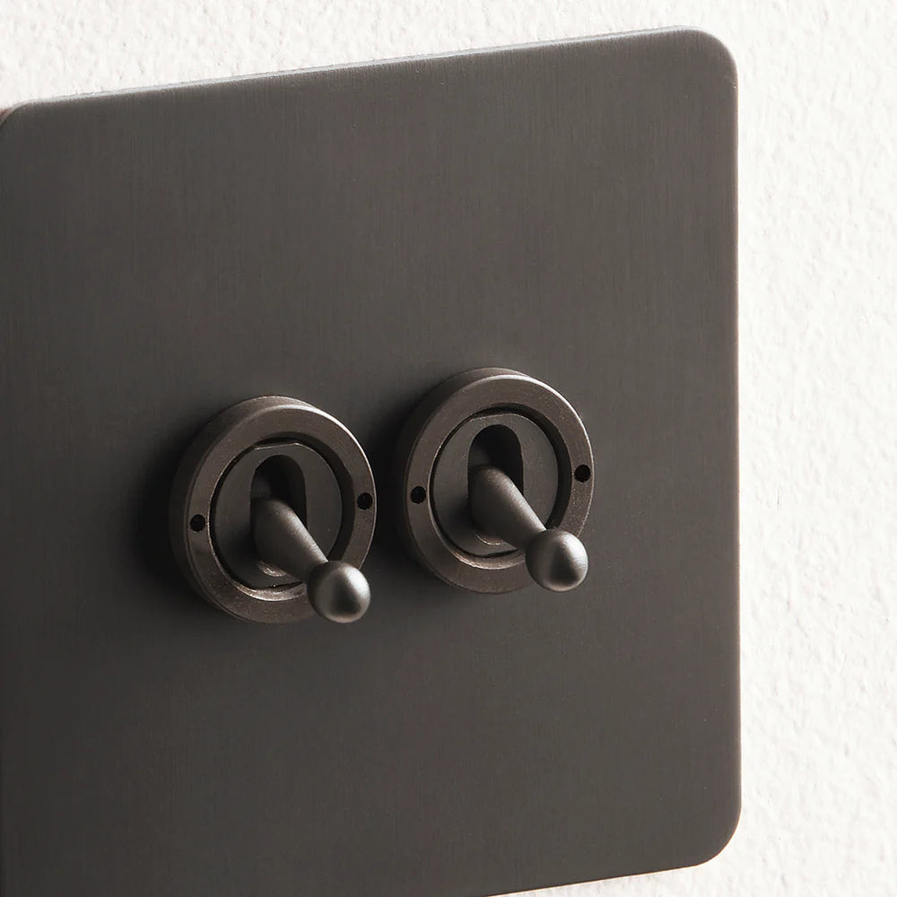 Pooky Lucian Two Gang Intermediate Toggle Switch in Bronze