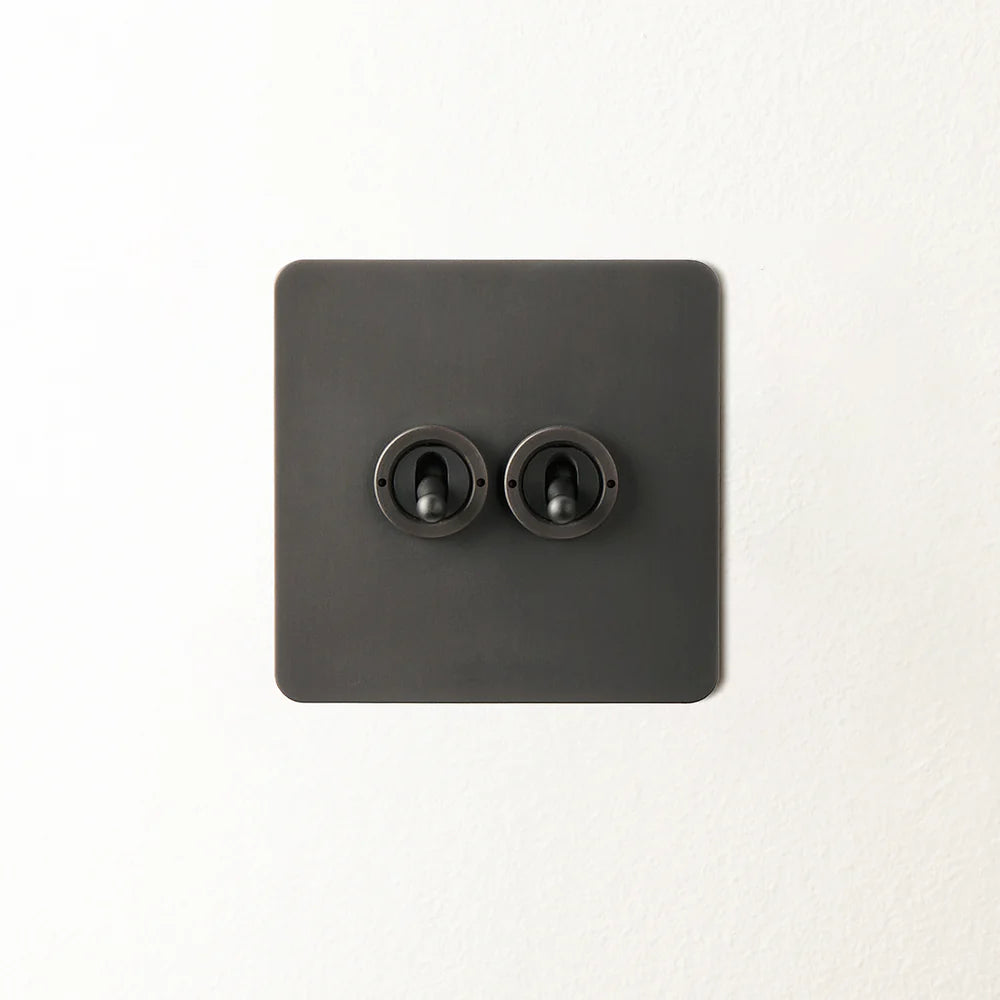 Pooky Lucian Two Gang Intermediate Toggle Switch in Bronze