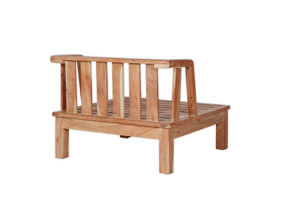 Nkuku Sadhi Mango Wood Outdoor Love Seat - Natural