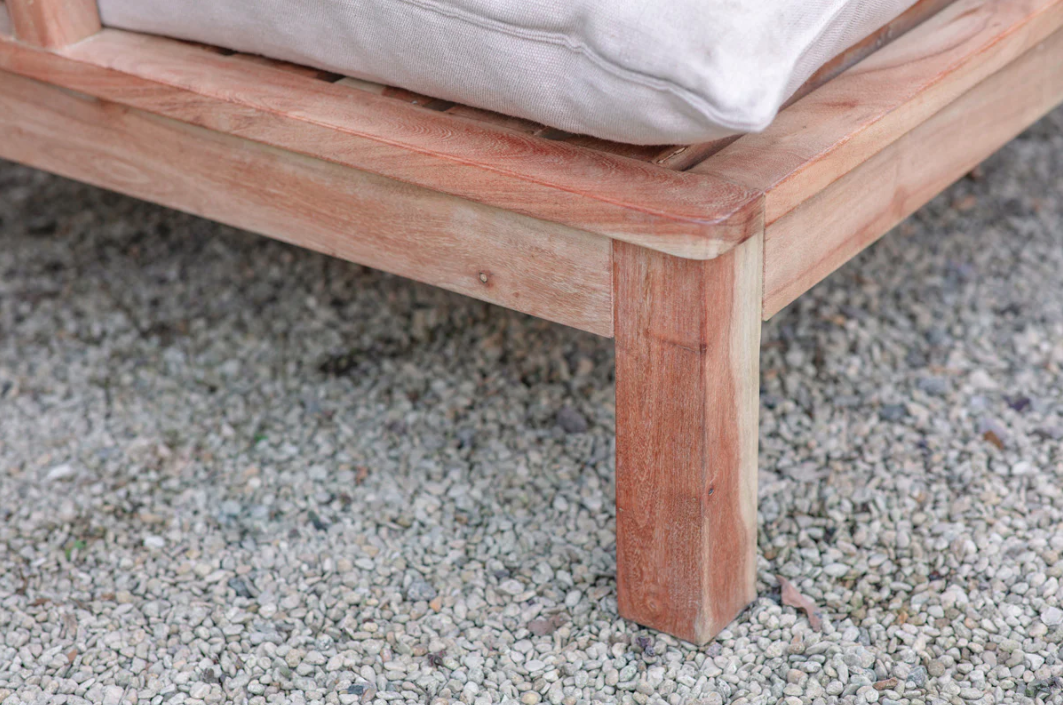 Nkuku Sadhi Mango Wood Outdoor Love Seat - Natural