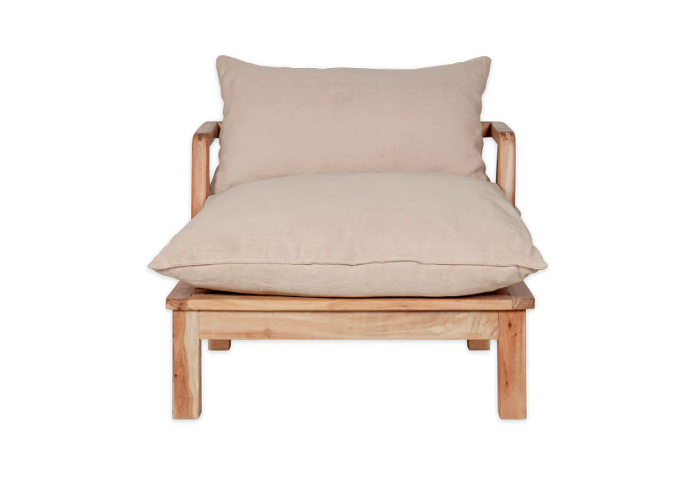 Nkuku Sadhi Mango Wood Outdoor Love Seat - Natural