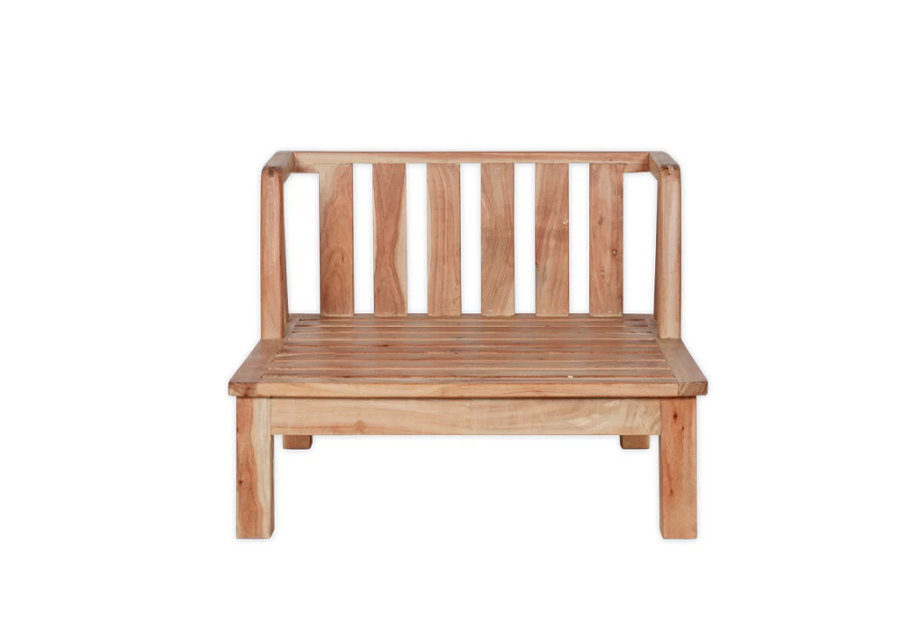 Nkuku Sadhi Mango Wood Outdoor Love Seat - Natural