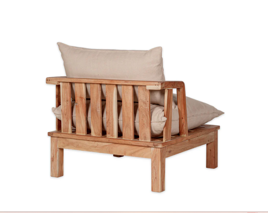 Nkuku Sadhi Mango Wood Outdoor Love Seat - Natural