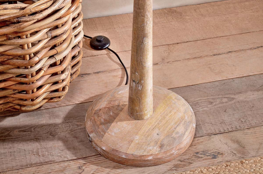 Nkuku Sahar Mango Wood Natural Floor Lamp